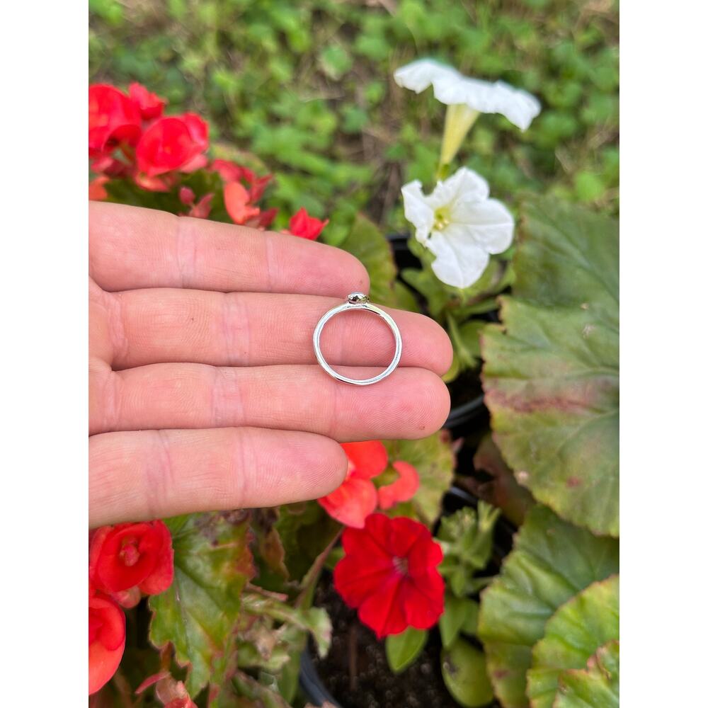 Sterling Silver Rounded Turquoise Bead Ring - image 5